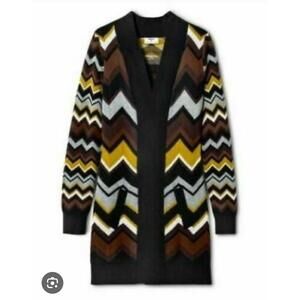 Missoni For Target Cardigan Womens Size Medium Multicolor Chevron Knit Duster Lo